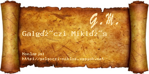 Galgóczi Miklós névjegykártya